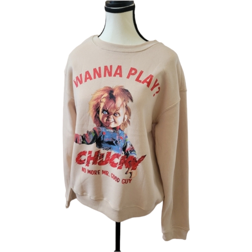 Horror Chucky Wanna Play? No more Mr. Good Guy Sweatshirt. Brand New Siz…